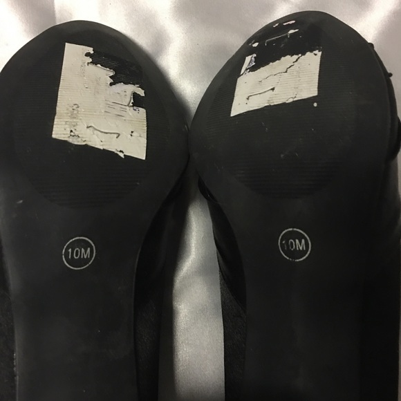 Alia Black PeekaBoo heels with rhinestone bling 10 - Picture 4 of 4